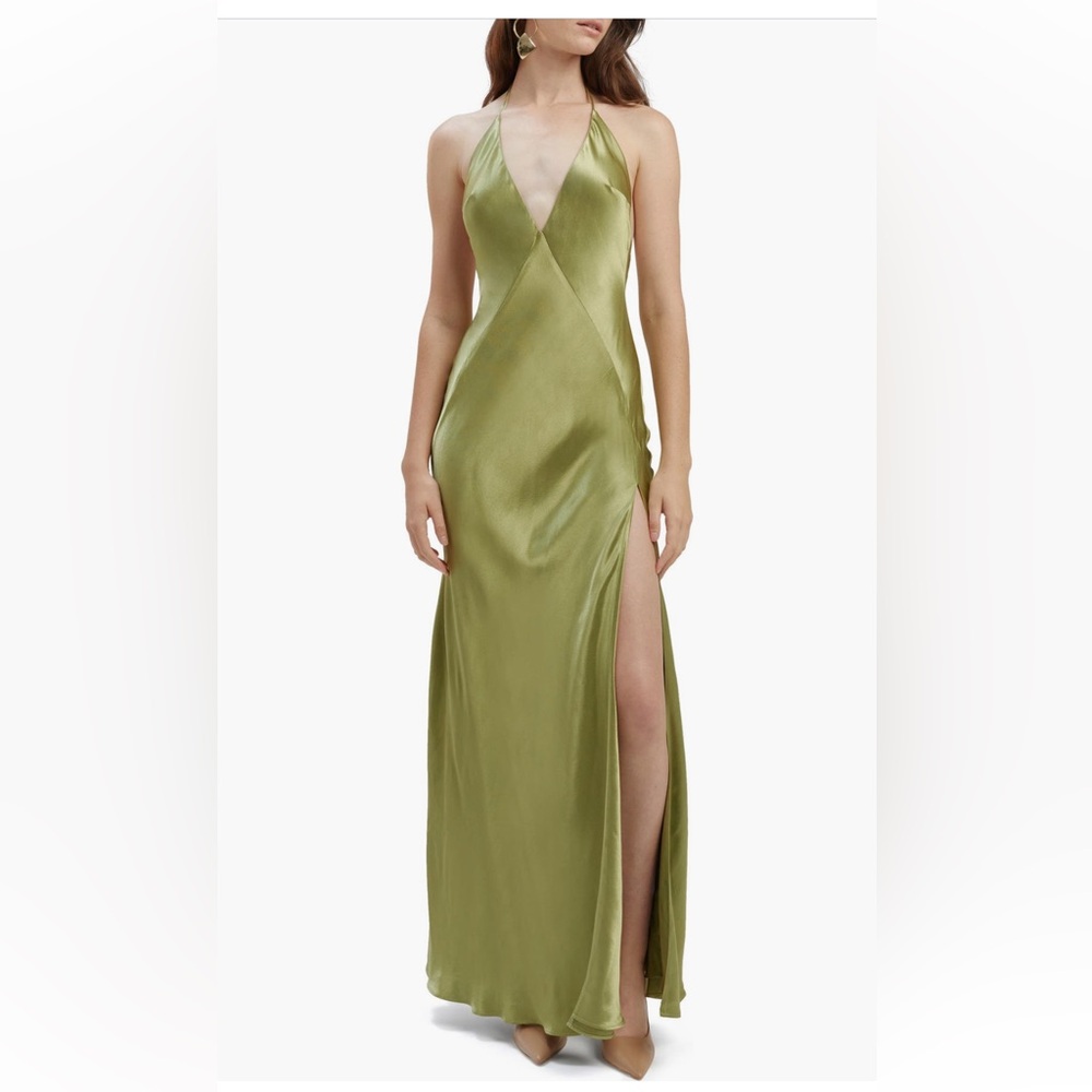 Bardot Butter Yellow Satin Maxi Dress